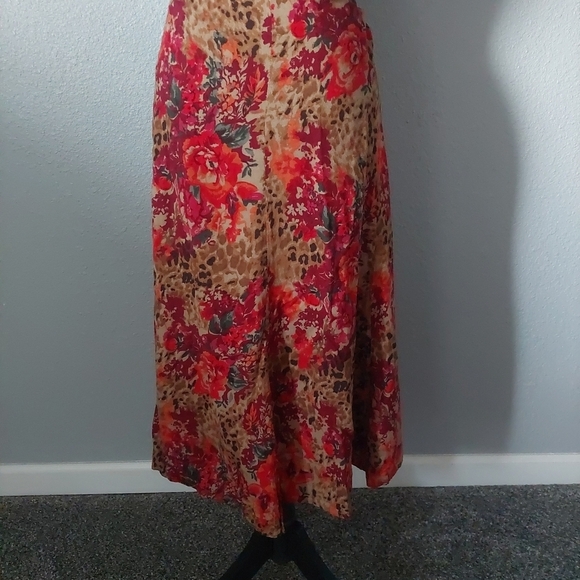 Vintage Floral Midi/Maxi Skirt Earth tones Size 8 Bohemian hippie Classic - Picture 5 of 7